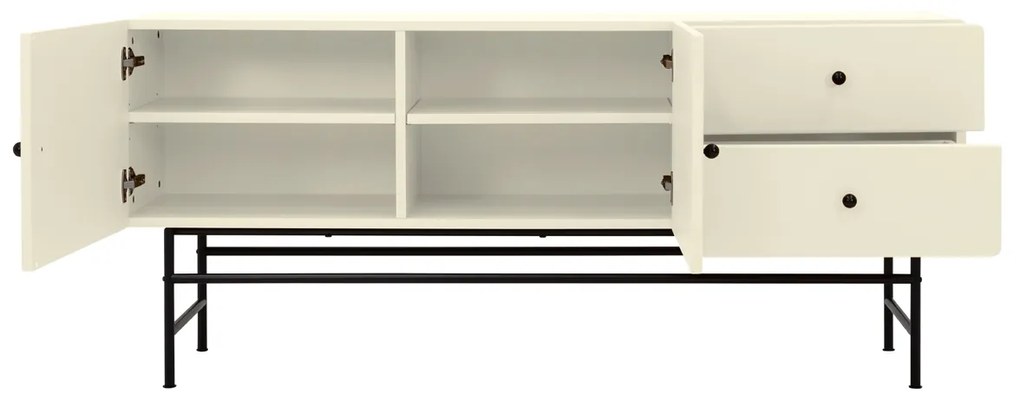 Tenzo Cocktail Retro Tv Dressoir Cream Wit - 158x40x68cm.