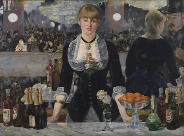 Kunstreproductie A Bar at the Folies-Bergere, 1881-82, Manet, Edouard