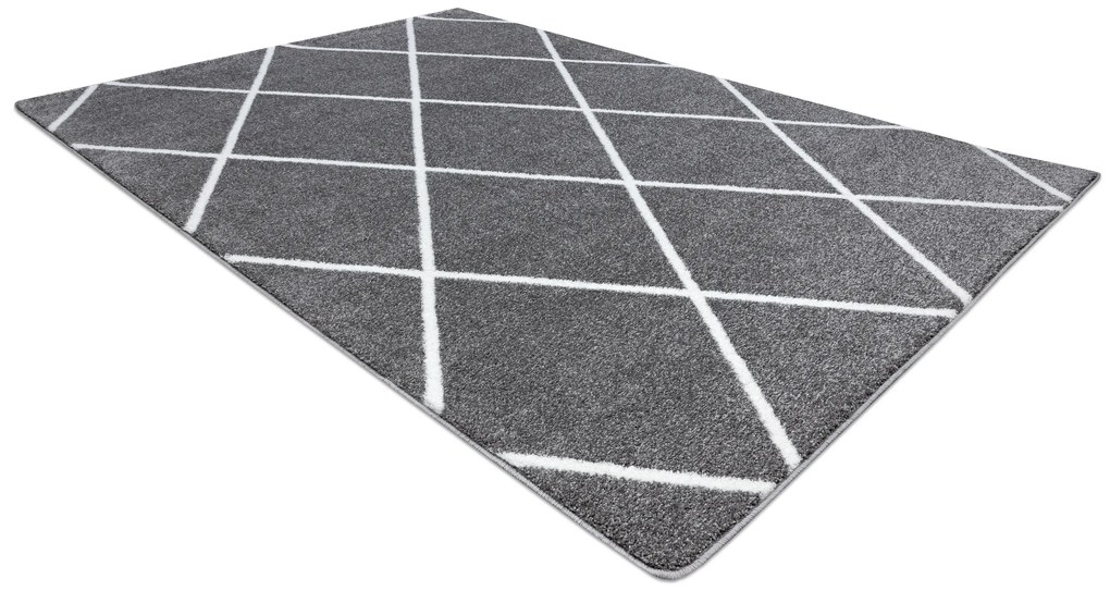 Tapijt SKETCH - F728 grijs / witkleuring trellis - Ruit
