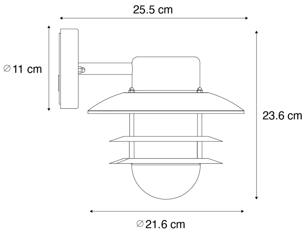 Industriële wandlamp staal IP44 - Shell