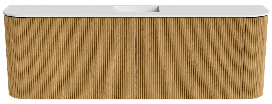 Mondiaz Joya 125cm toiletmeubel ronding links/rechts oak met wastafel faye midden 1 kraangat talc