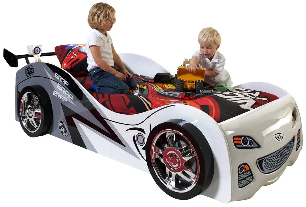 Baby Nora Parker Bed - Kinderbed, Auto, Racecar, Wit, Fun, - Vipack