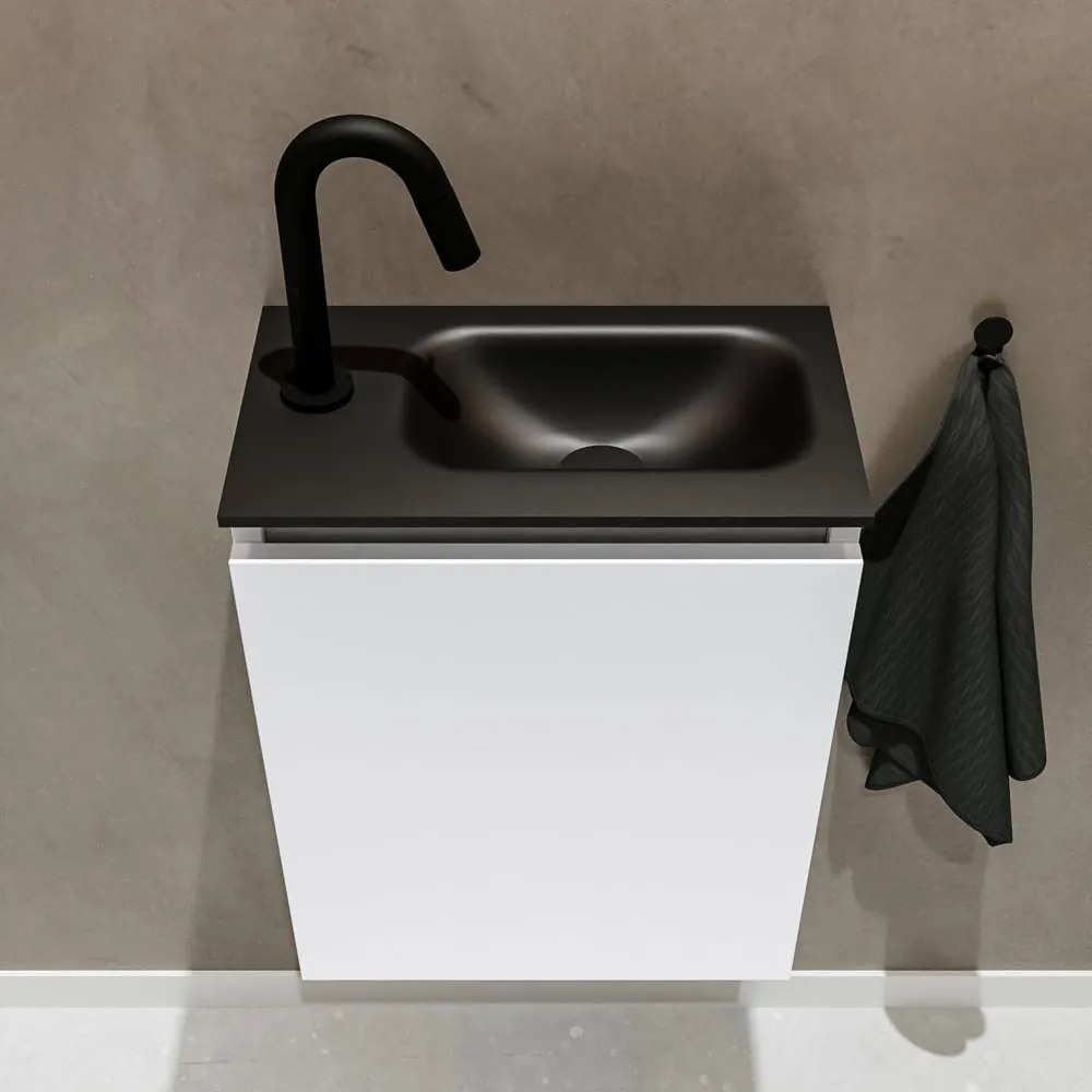 Mondiaz Ture 40cm toiletmeubel talc met wastafel urban rechts 1 kraangat