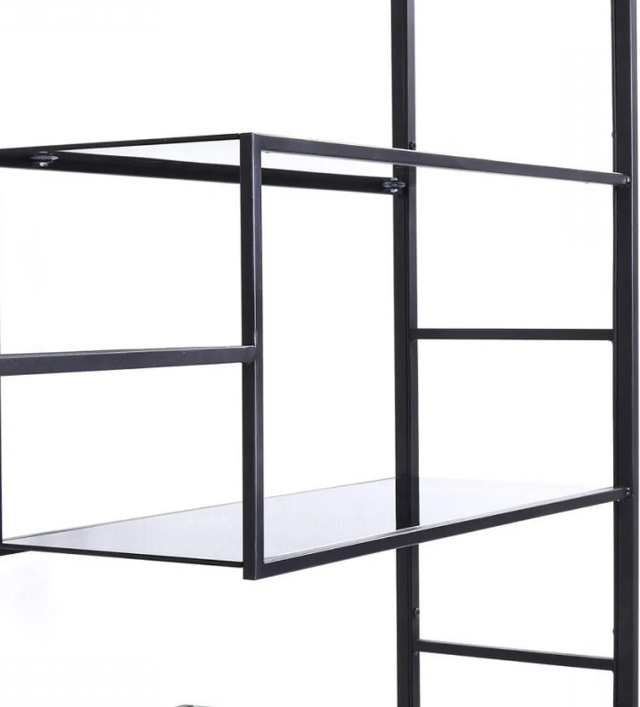 Hoog Wandrek Staal Met Glas - 115x30x195cm.