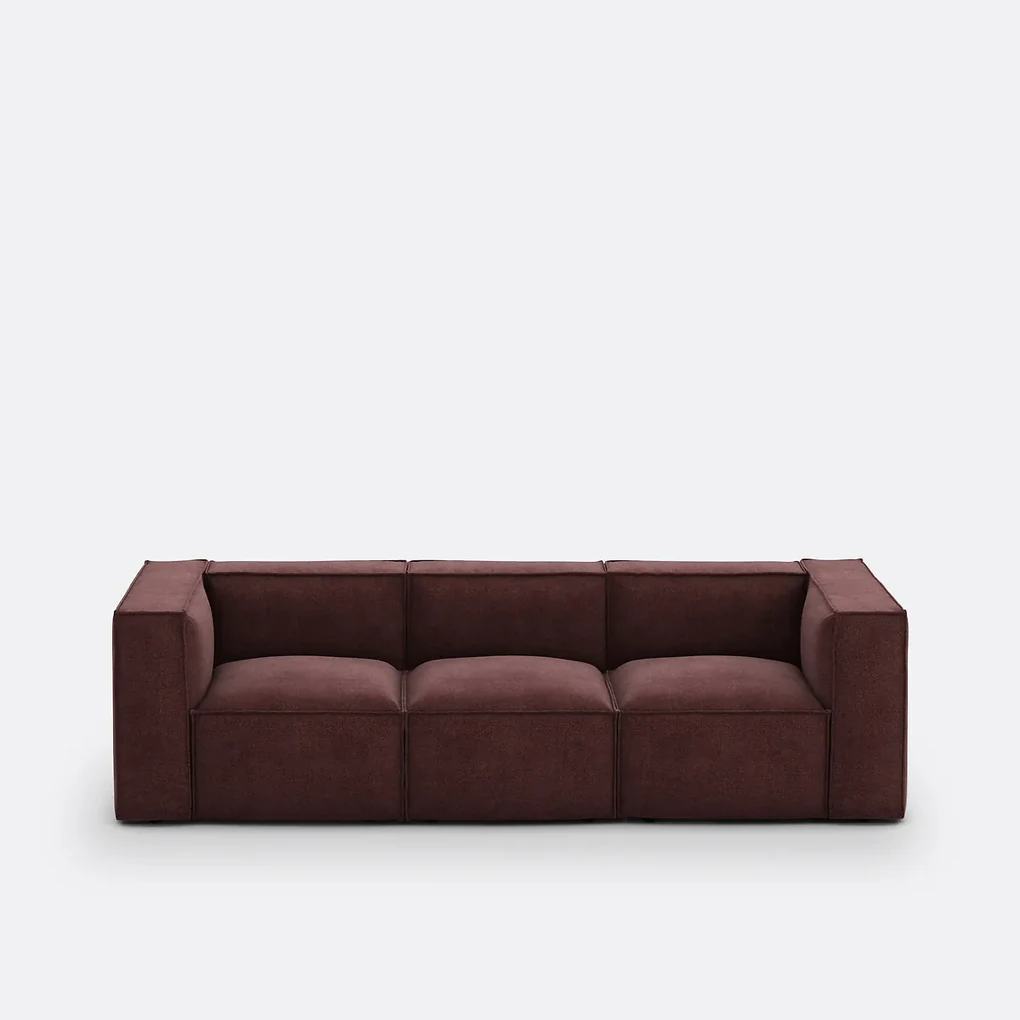 Modulaire bank, 3-zit, getextureerde stof, Seven | BIANO