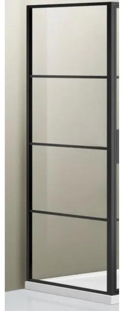 Saniclass Bellini Zijwand - 100x200cm - frame lines buitenzijde - anti kalk - mat zwart SAG6310-100B