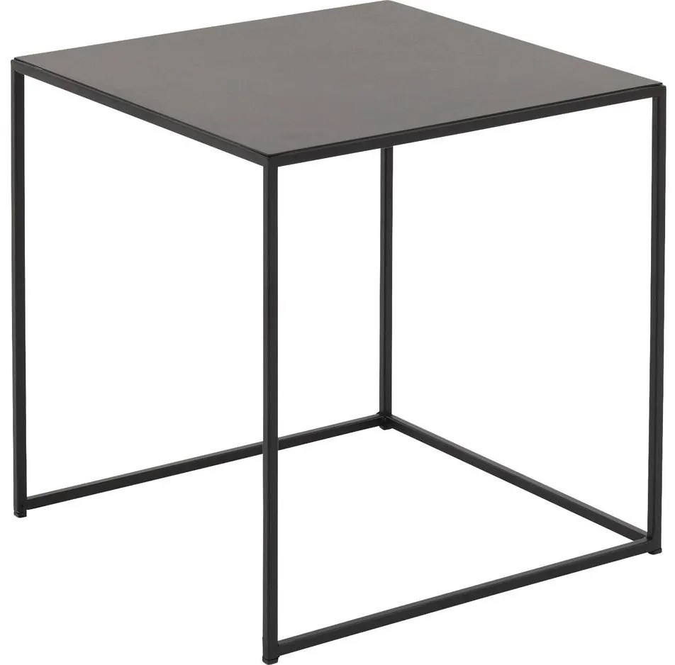 Goossens Bijzettafel Filas, metaal zwart, elegant chic, 40 x 40 x 40 cm