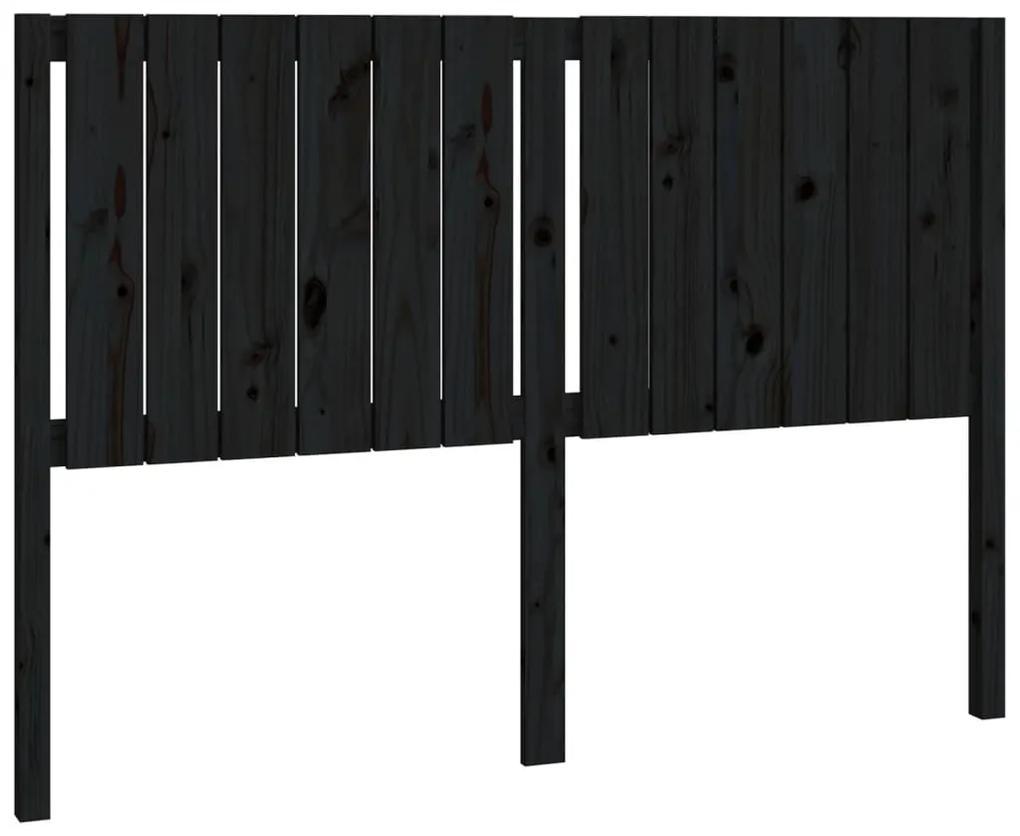 vidaXL Hoofdbord 145,5x4x100 cm massief grenenhout zwart