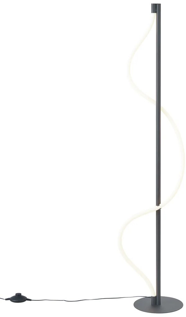 Moderne vloerlamp zwart incl. LED 3-staps dimbaar - Twirl