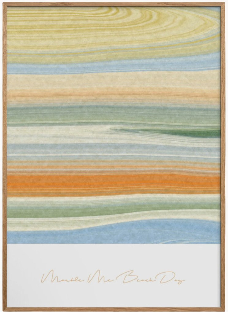 Ingelijste digitale print Marble Me Beach Day