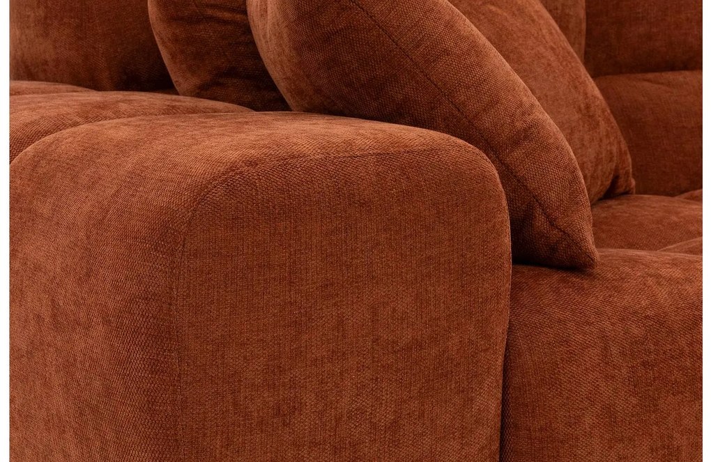 Goossens Excellent Bank Kubus - 40 X 40 Cm Stiksel rood, stof, 1,5-zits, modern design met chaise longue links