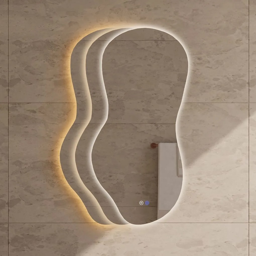Best Design Ziza organische spiegel met spiegelverwarming 100x50cm