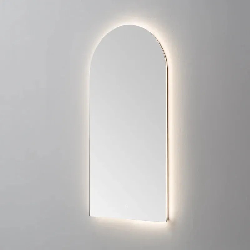 Lambini Designs Lanta boogspiegel met spiegelverwarming en dimbare LED-verlichting 50x100cm