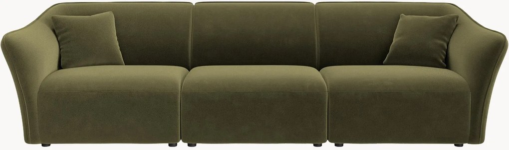 Modulaire fluwelen bank Flora (4-zits)