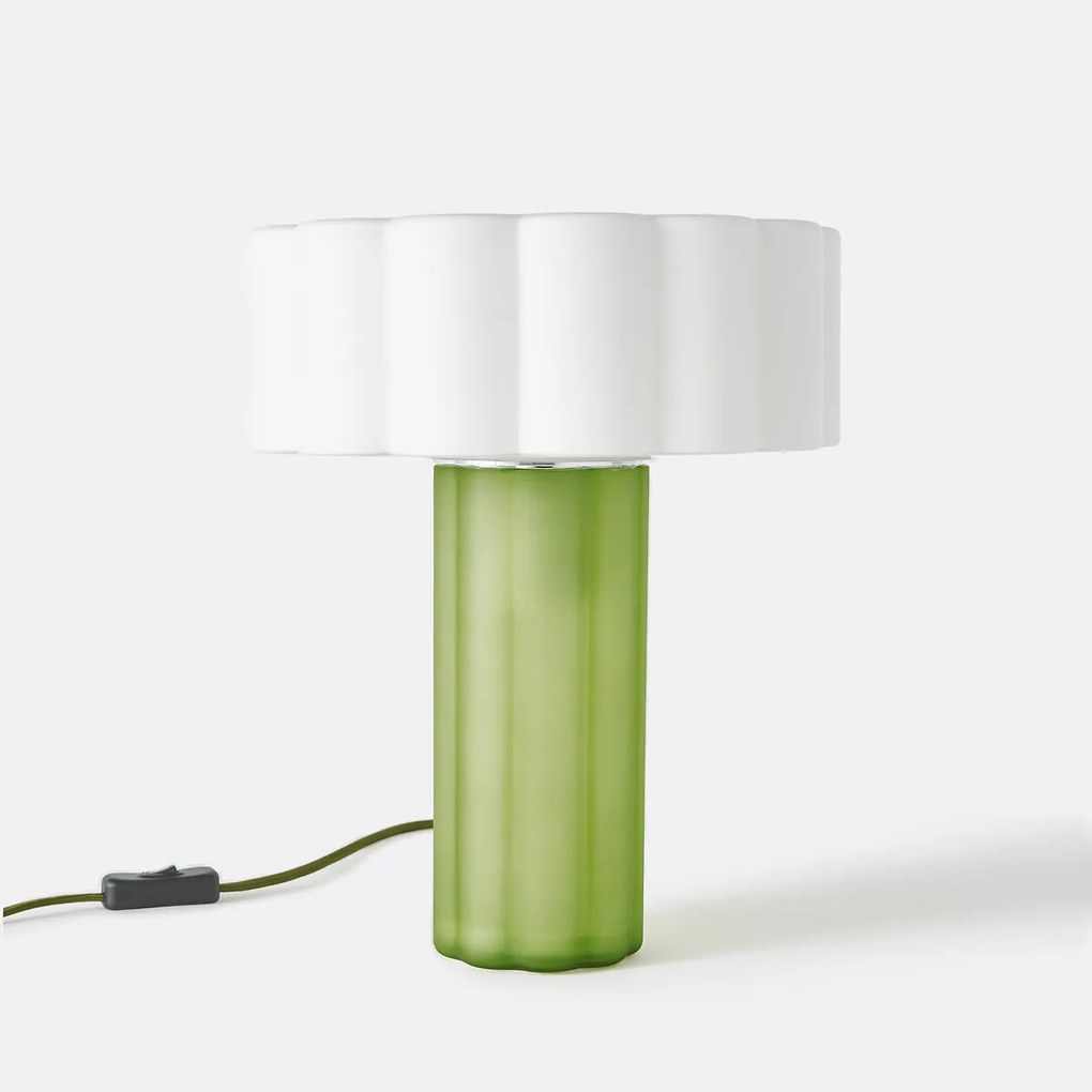 Tafellamp, van gekleurd glas en opaalglas, JUSTYNA