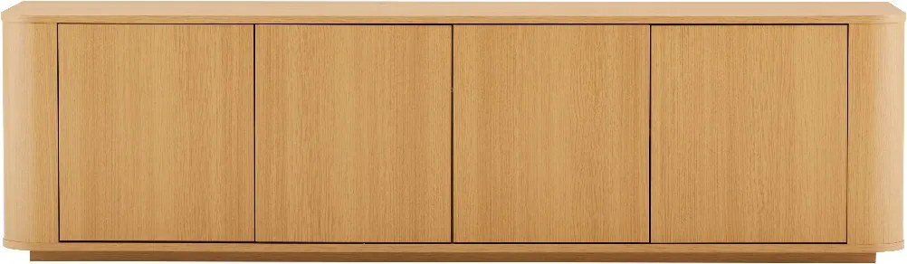 Eiken Tv-meubel Met Ronde Hoeken - 180x40x50cm.