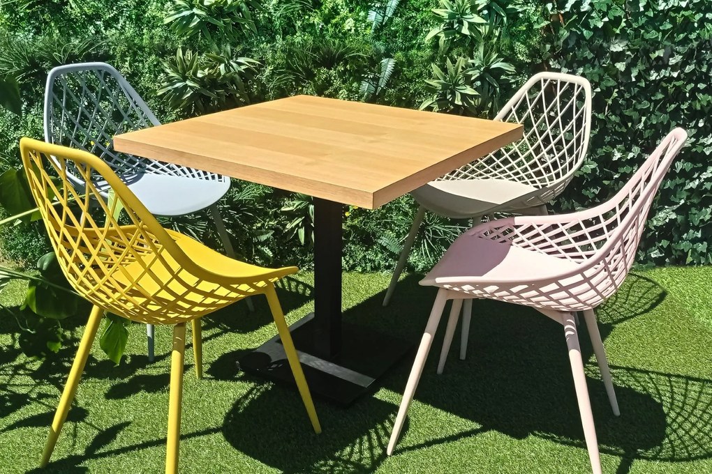 LUGO stoel grijs - modern, opengewerkt, voor keuken / tuin / café