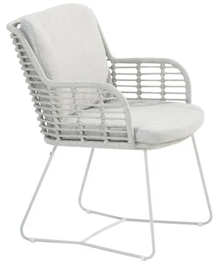 4 Seasons Outdoor Fabrice dining set frozen met Quatro tafel frost grey met HPL blad light grey 220 x 95 cm  Tuinset    antraciet weerbestendig