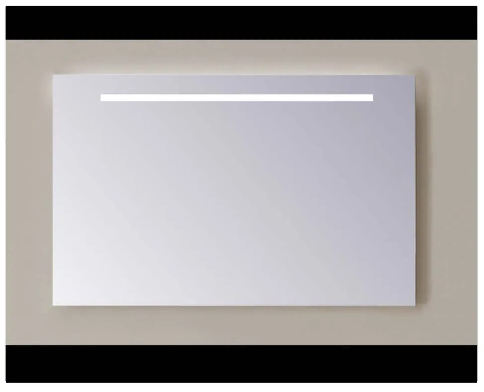 Sanicare Q-mirrors spiegel zonder omlijsting / PP geslepen 70 cm. 1 x horizontale strook met warm white leds