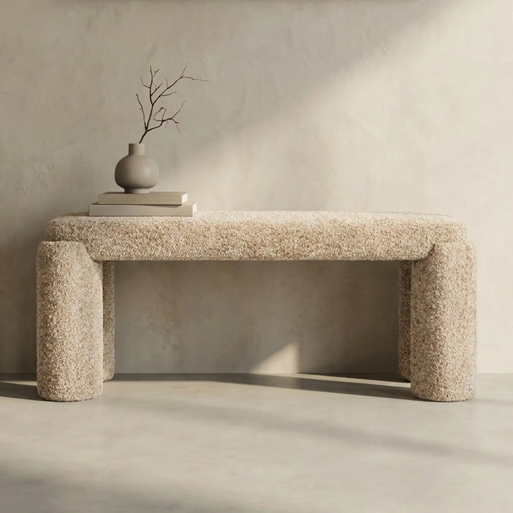 Halbank Met Ronde Poten Beige