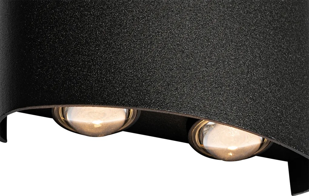 Buiten wandlamp zwart incl. LED 4-lichts IP54 - Silly