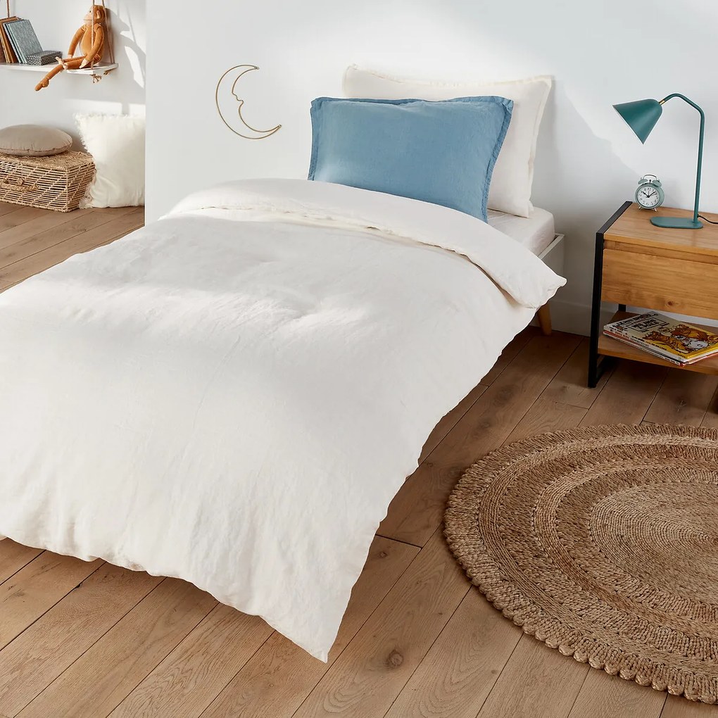 Hoeslaken in gewassen linnen, omslag 30 cm, Linot