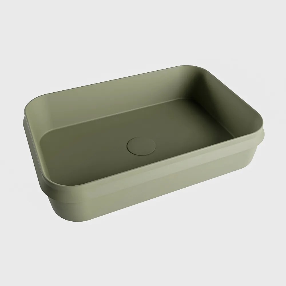 Mondiaz Arvo Solid Surface waskom 55x38cm army