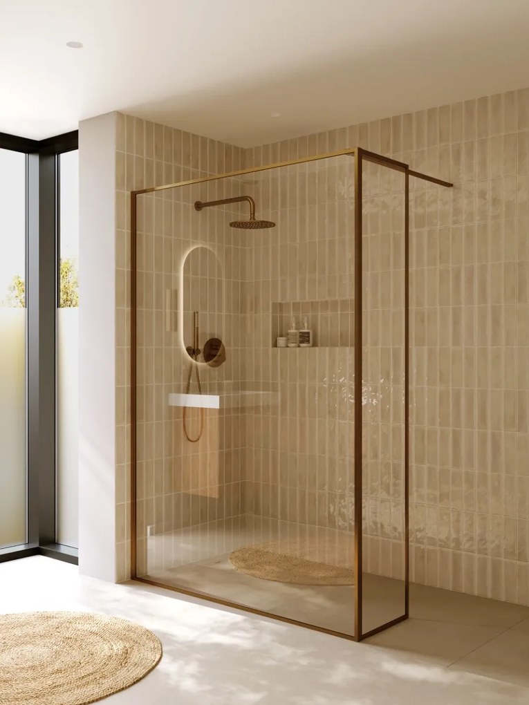 Riho Define inloopdouche l-vorm 140x40x200cm koper mat