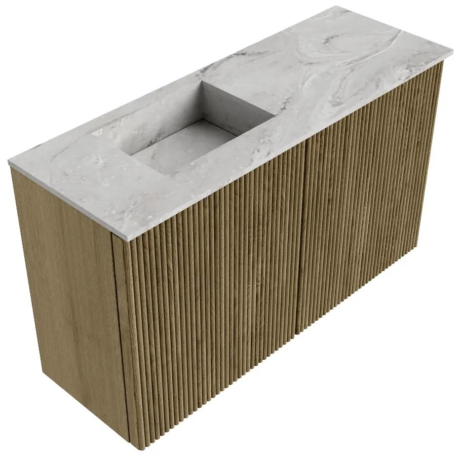 Mondiaz Joya DLux 70cm toiletmeubel dusk met wastafel faye links zonder kraangat glace