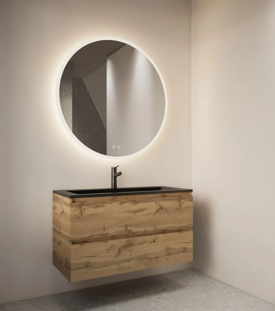 Gliss Design Circum ronde spiegel met LED-verlichting en spiegelverwarming 100cm