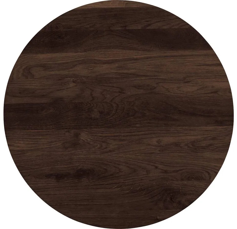 Goossens Nachtkastje Oval, Voet ovaal metaal ral 9005 zwart, blad massief eik