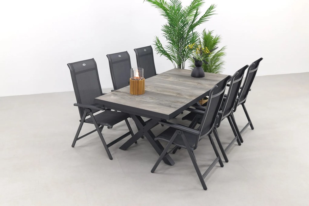 Hartman Milaan/Ottowa 205-265x100 cm. - 7-delige verstelbare tuinset