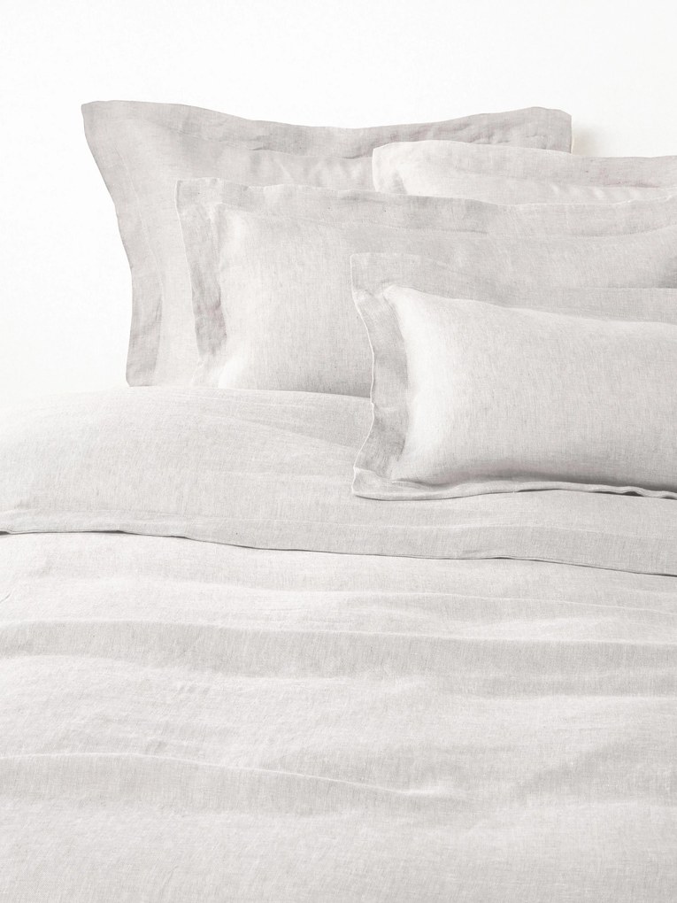 Linnen dekbedovertrek Linna met bies