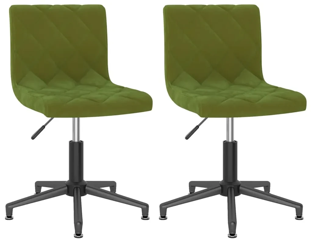 vidaXL Eetkamerstoelen draaibaar 2 st fluweel lichtgroen