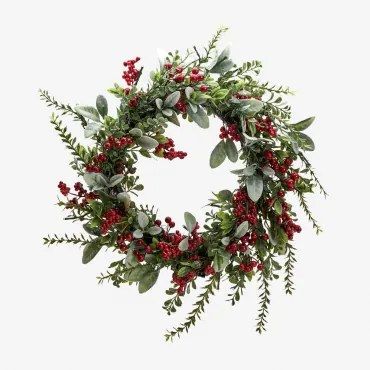 Kerstdecoratieve Krans Ø60 Cm Met Verlichting Eirune Green Grass - Sklum