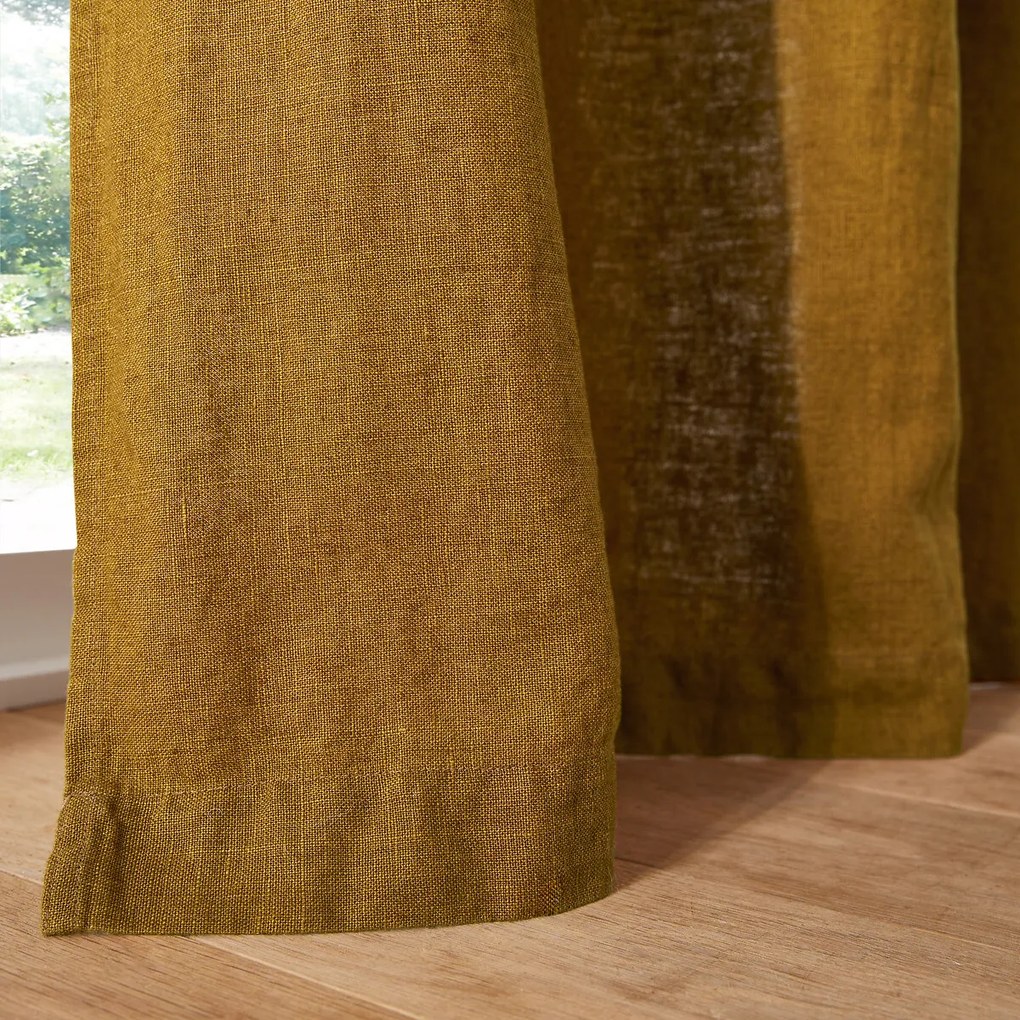 Linnen gordijn afgewerkt met verdekte lussen, Elba