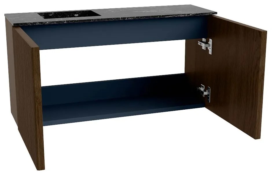 Mondiaz Joya DLux 80cm toiletmeubel walnut met wastafel faye links 1 kraangat lava