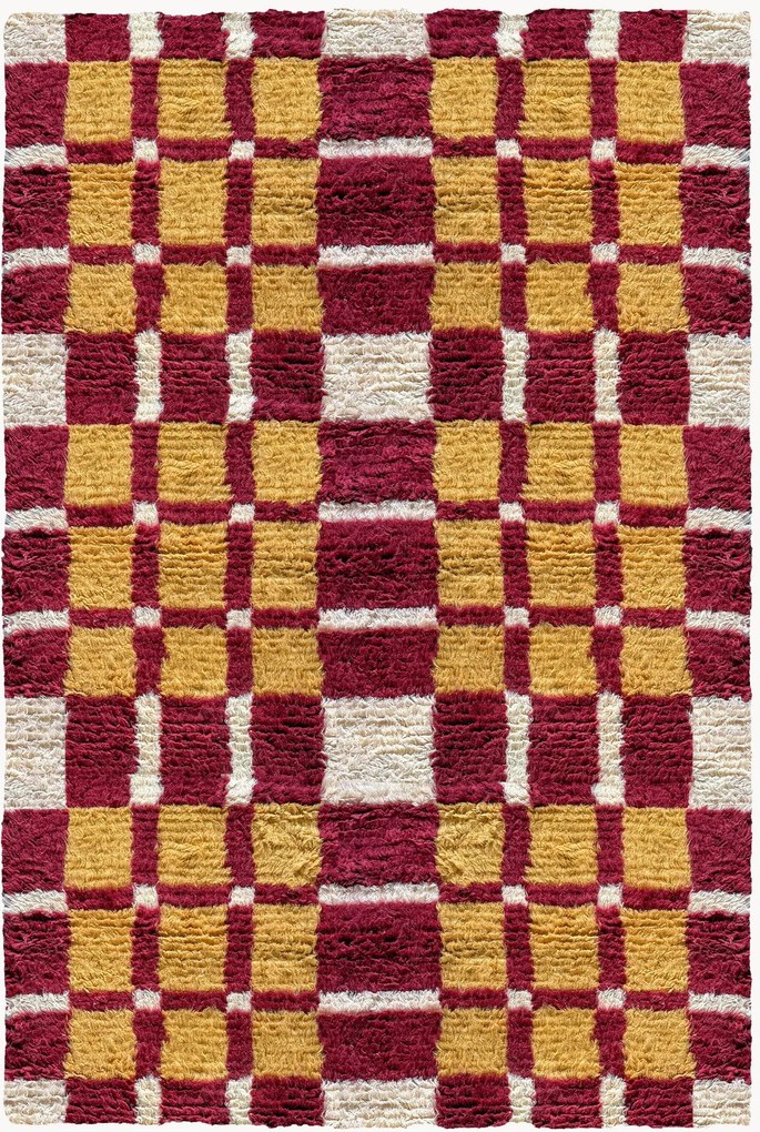 Handgeweven wollen hoogpolig vloerkleed Currant Bush