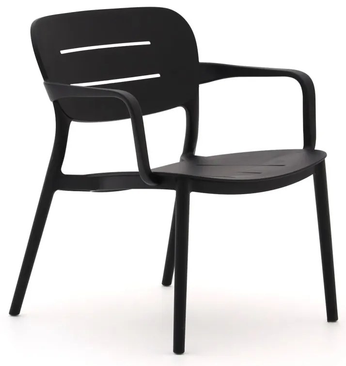 Lounge tuinstoel | Forza  Pazzia | Kunststof | Zwart | Stapelbaar | Kees Smit Tuinmeubelen