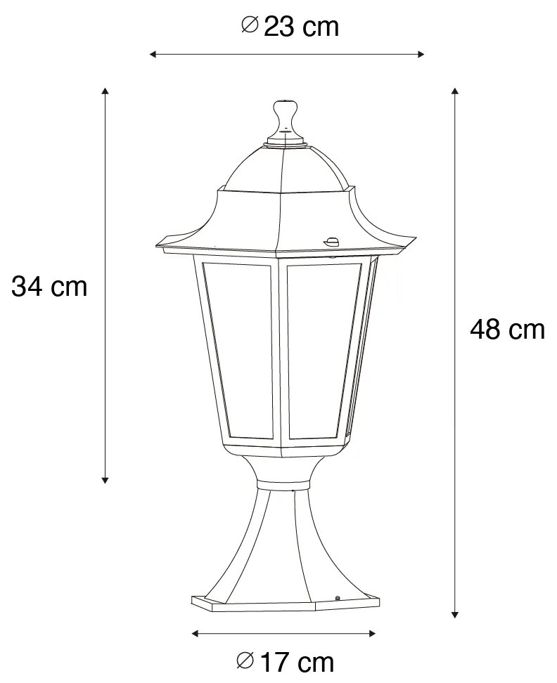 Klassieke buitenlantaarn sokkel donker groen IP44 - New Orleans