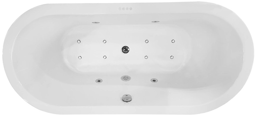 Mueller Vella vrijstaand whirlpool ligbad 170x80cm wit met waste