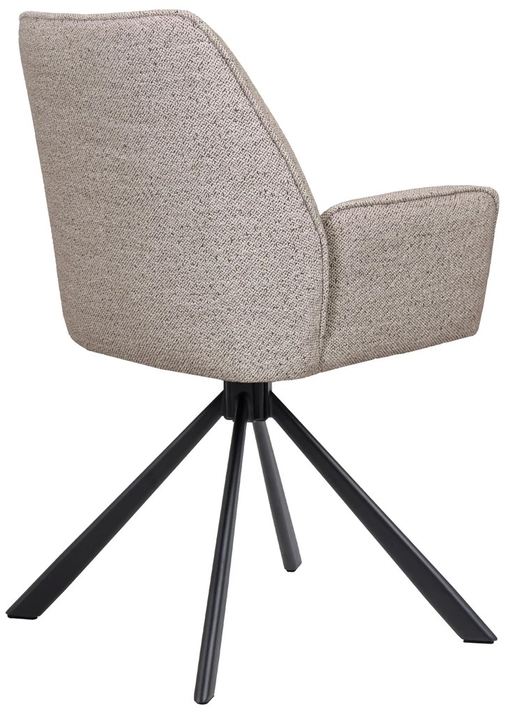 YUNI Beige Latte (stof Monza 60) - MODERNE GESTOFFEERDE DRAAISTOEL VOOR WOONKAMER/EETKAMER/LOFT KANTOOR