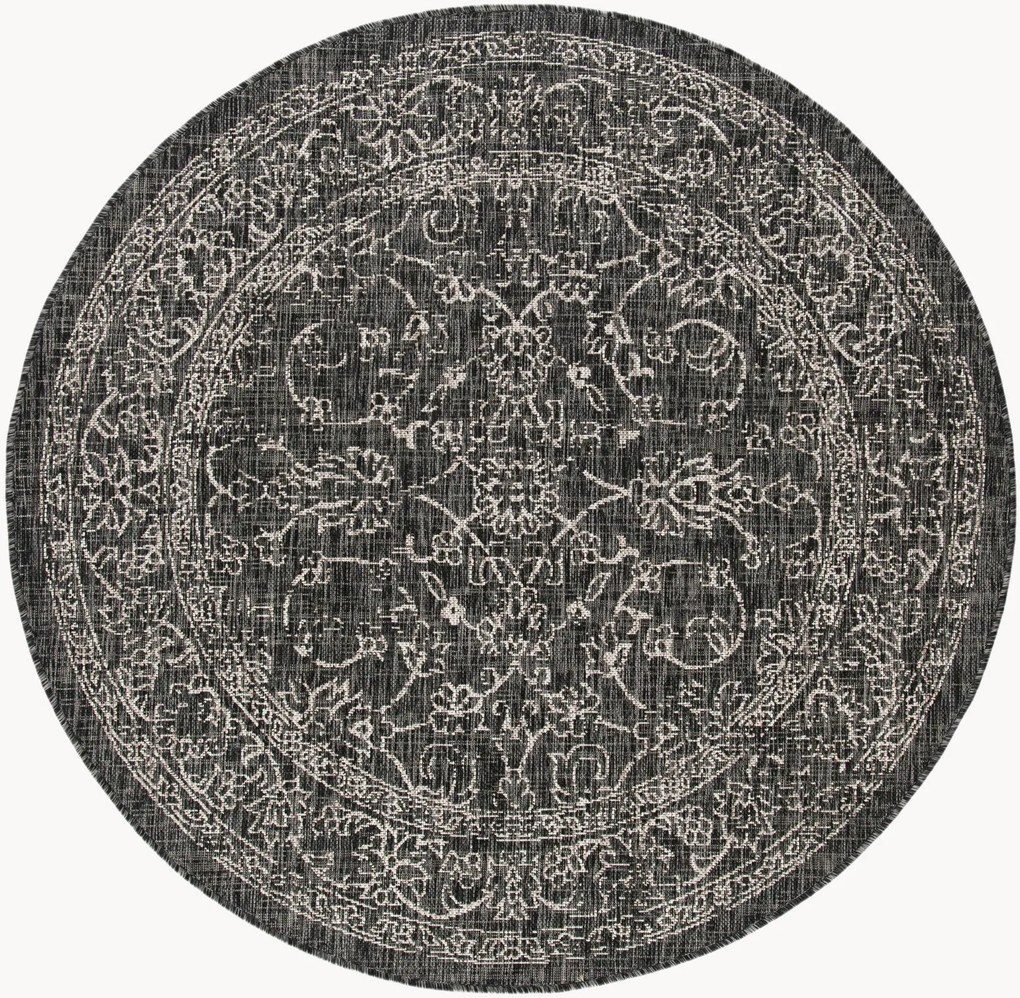 Rond in- & outdoor laagpolig vloerkleed Courtyard