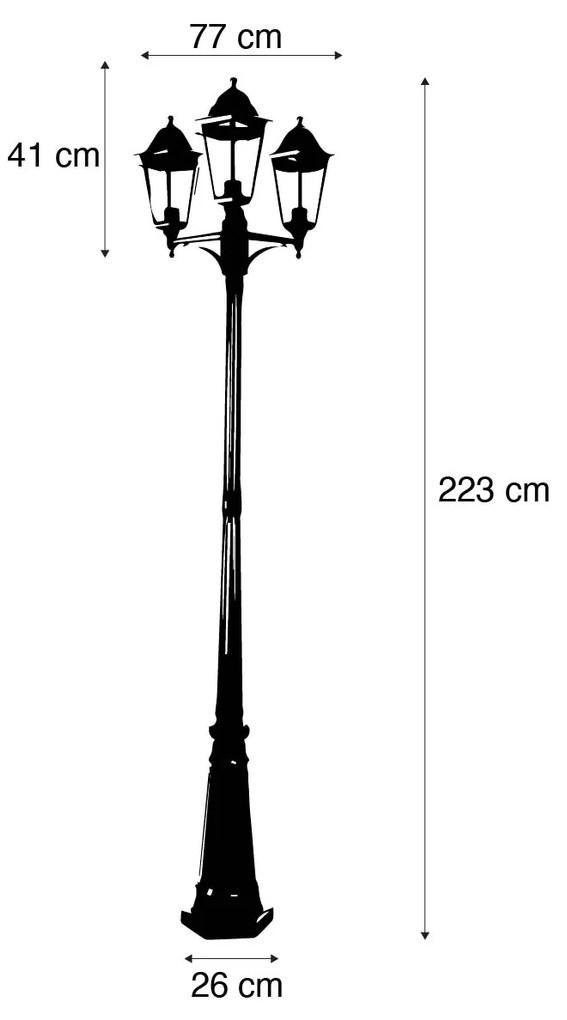 Landelijke buiten lantaarn donker groen 3-lichts IP44 - New Orleans