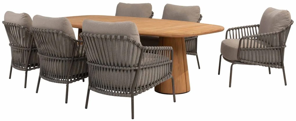 4 Seasons Outdoor Capalbio low dining chair terre SALE Tuinstoel bruin weerbestendig