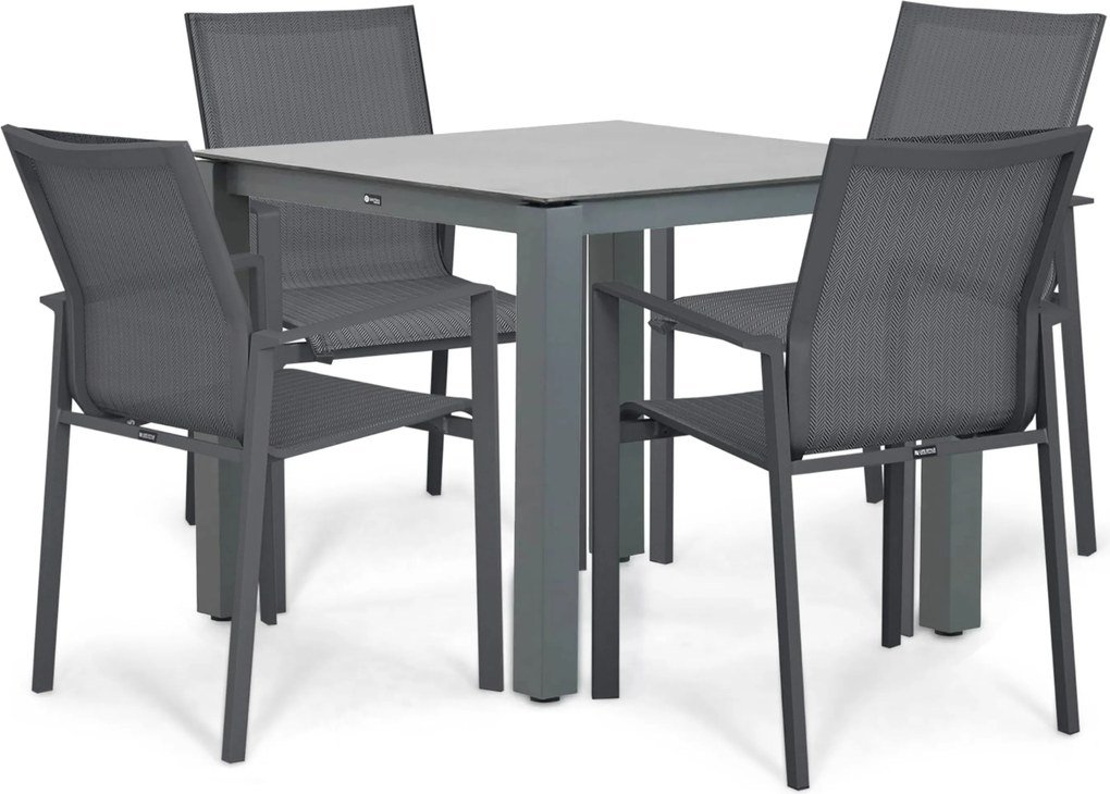 Tuinset 4 personen 909 cm Aluminium Grijs Lifestyle Garden Furniture Timo/Yoko