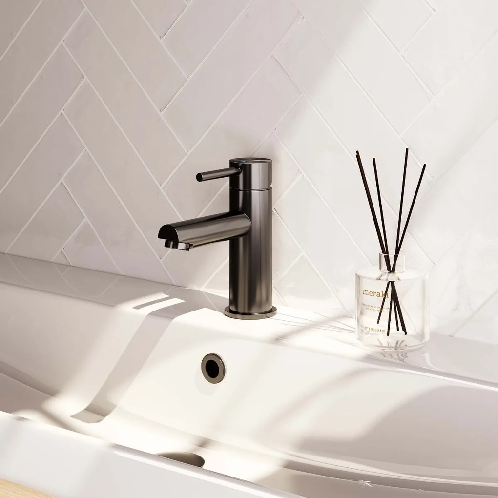 Brauer Gunmetal Edition ColdStart wastafelkraan energy-saving model A gunmetal geborsteld PVD