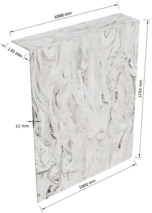Mondiaz Hope toiletplaat solid surface 100x125cm glace niet voorgeboord