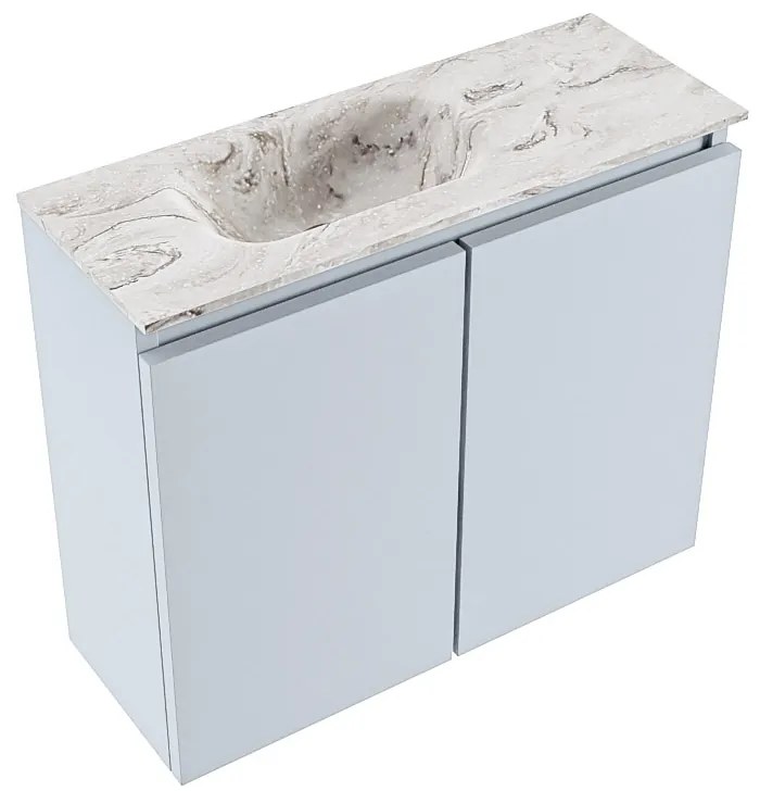 Mondiaz Ture DLux toiletmeubel 60cm clay met wastafel glace links met kraangat