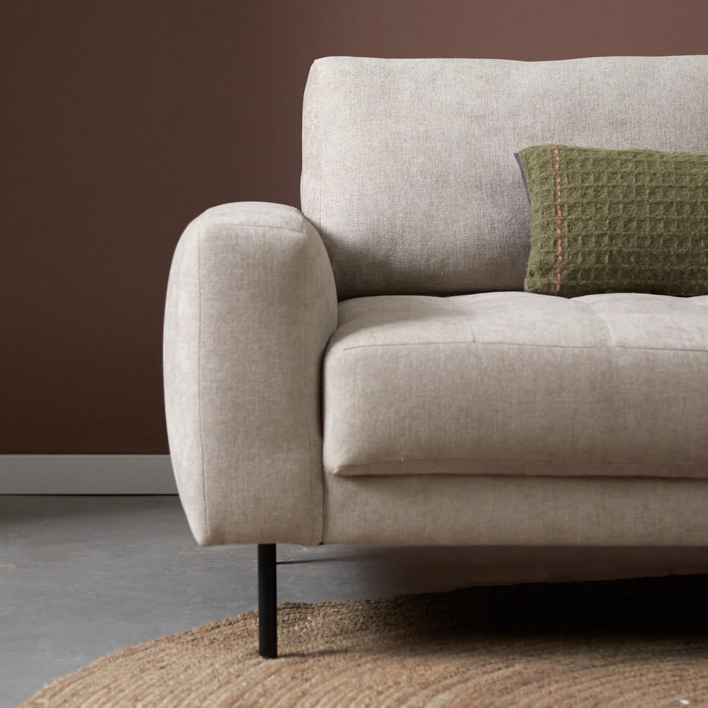 PEPP Interiors Oreo Beige Bank Hoge Poot Chaiselongue Rechts